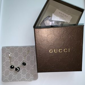 Gucci Onyx Silver Boule Bracelet